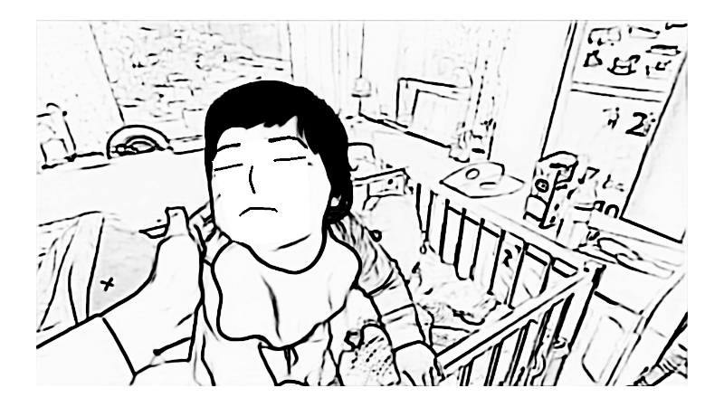 아기 물건으로 가득찬 좁은 거실. 발 디딜 틈이 없어 보인다.(30대 중반 가장의 나레이션)아이가 태어나서 조금 더 넓은 공간이 필요해!다행히도 그간 집 값이 올라줘서 조금만 더해서 집을 넓혀 갈수 있겠어!